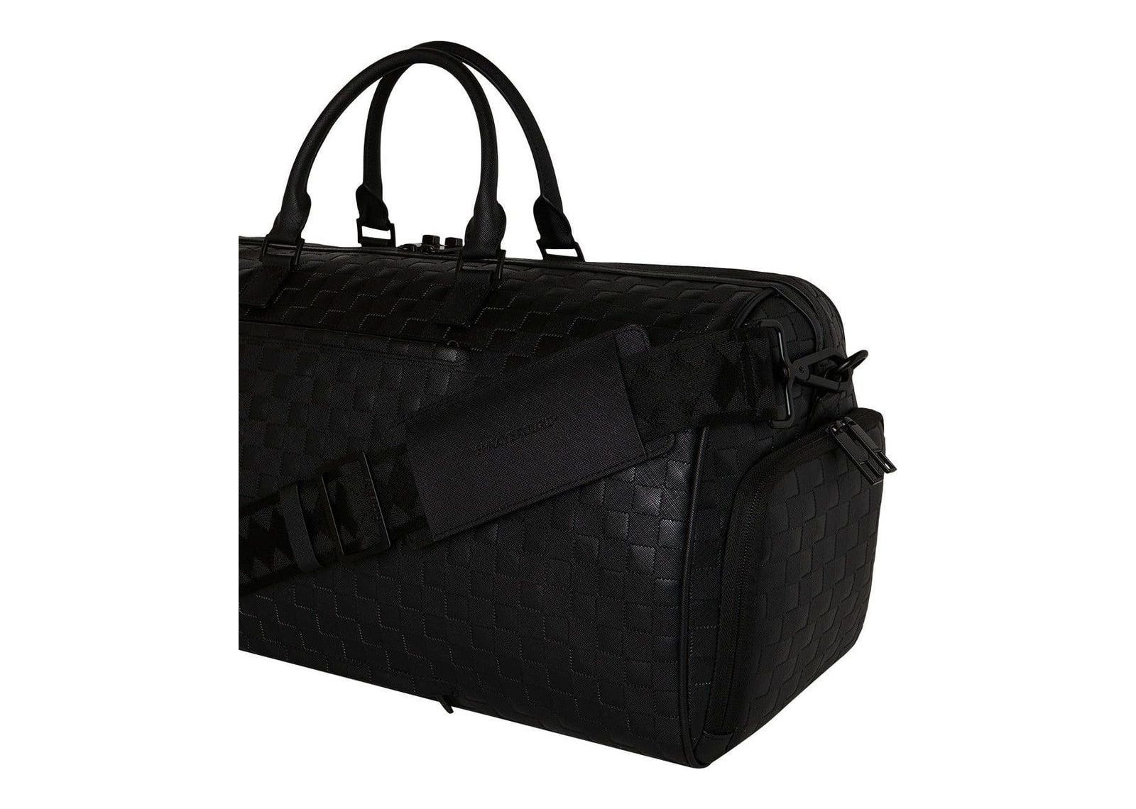 Sprayground Raised Check Duffle Black - görsel 5
