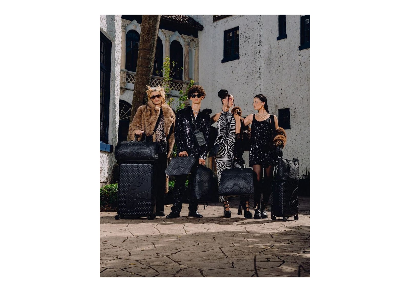 Sprayground Raised Check Handbag Black - görsel 8