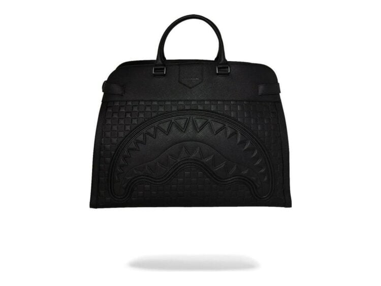 Sprayground Raised Check Travel Tote Black