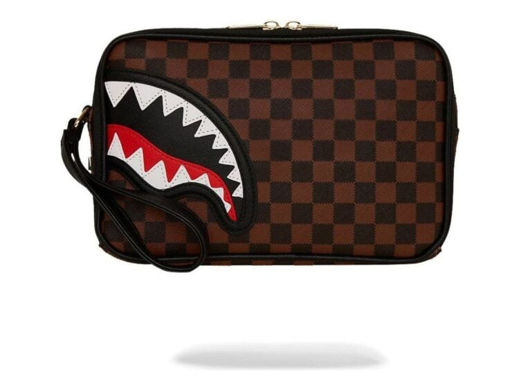 Sprayground Sawtooth Sharks In Paris Toiletry Brick Brown