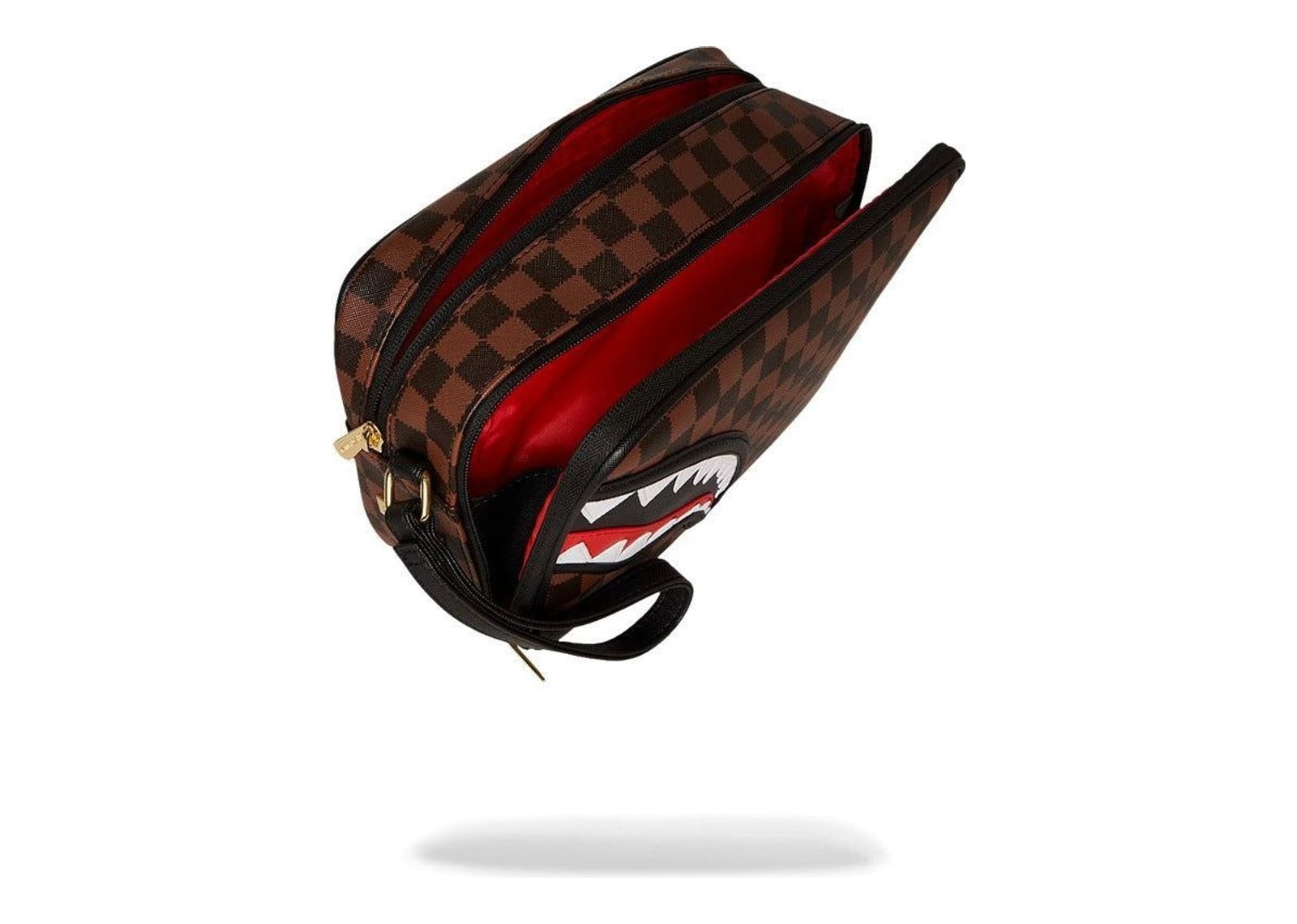 Sprayground Sawtooth Sharks In Paris Toiletry Brick Brown - görsel 4