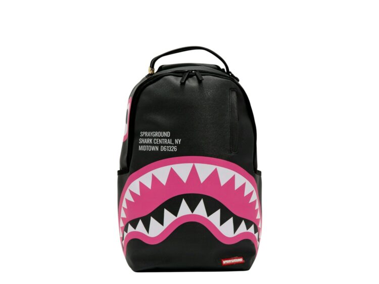 Sprayground Shark Central Pink DLXSV Backpack Black/Pink