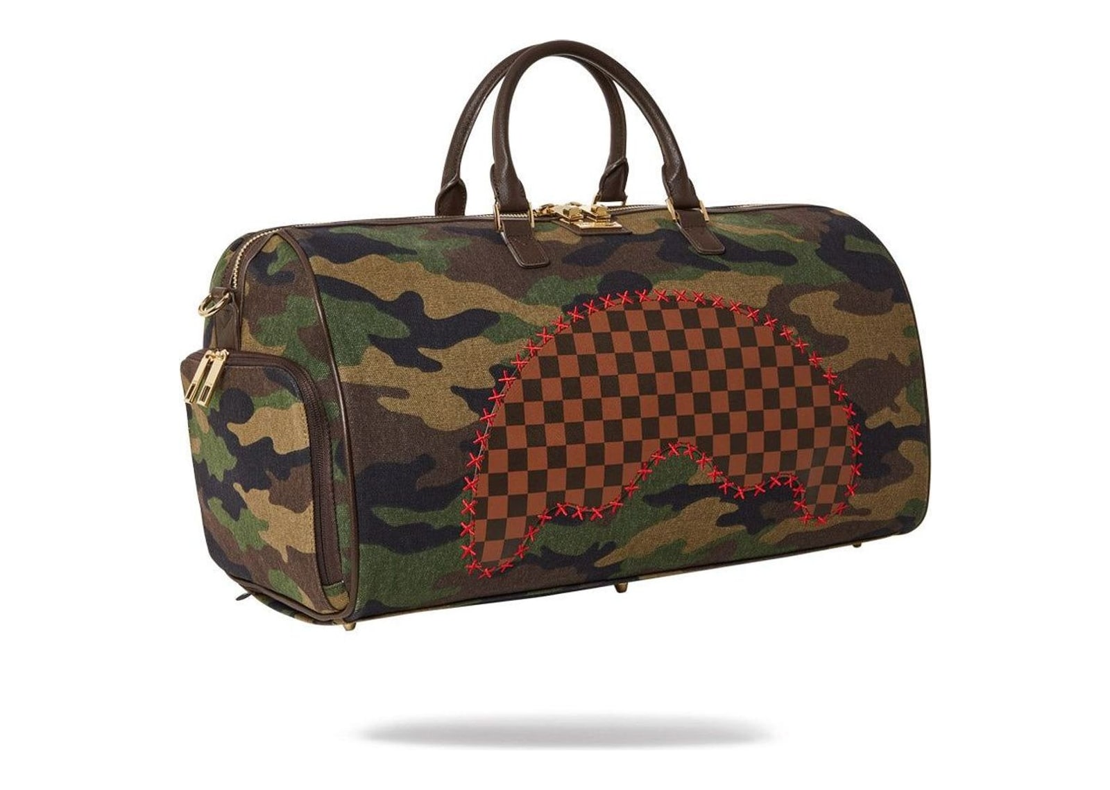 Sprayground Shark Shape Check Duffle Green - görsel 3