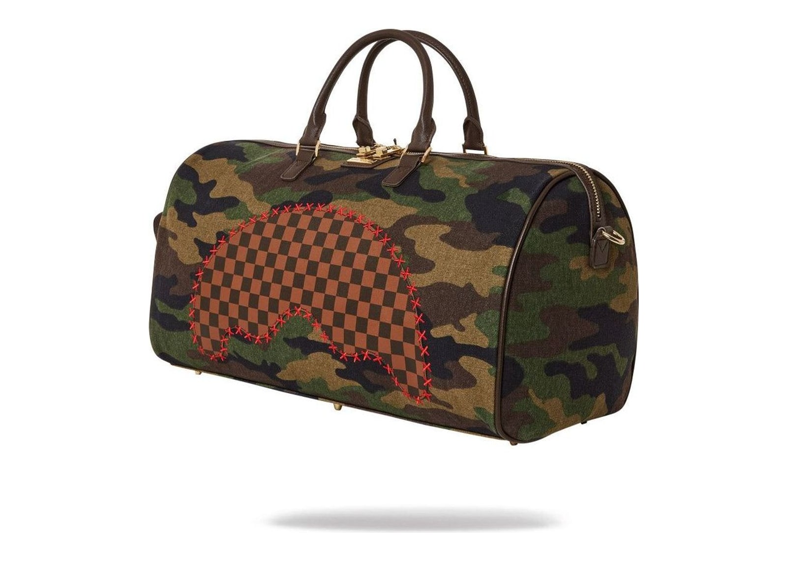 Sprayground Shark Shape Check Duffle Green - görsel 4