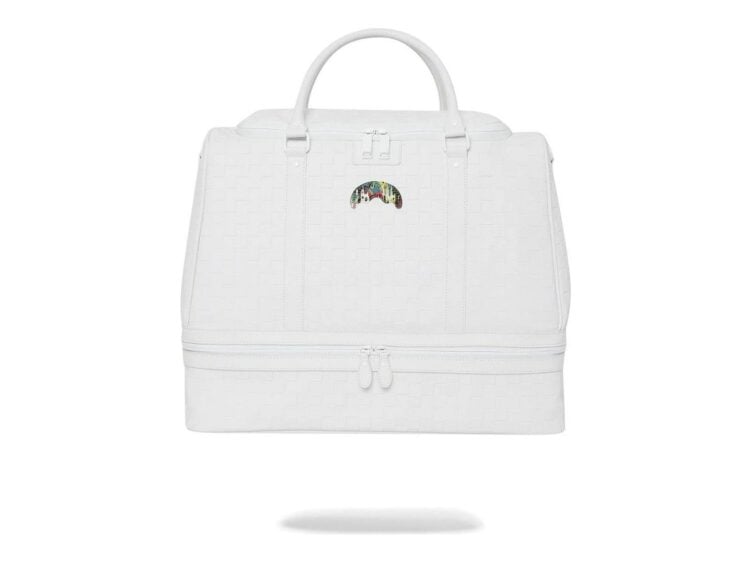 Sprayground Shark Trip Stiletto Duffle White