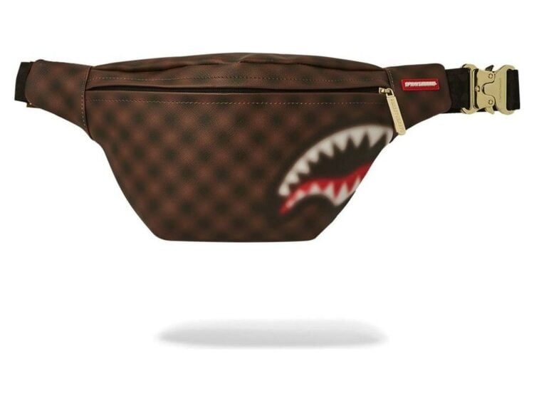 Sprayground Sharks In Paris Blur Savvy Crossbody Brown