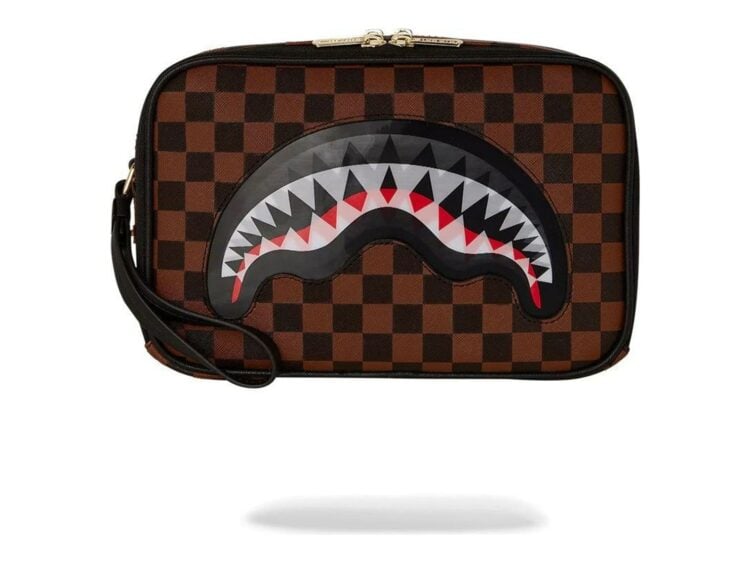Sprayground Sharks In Paris Lenticular Chomp Toiletry Brick Brown