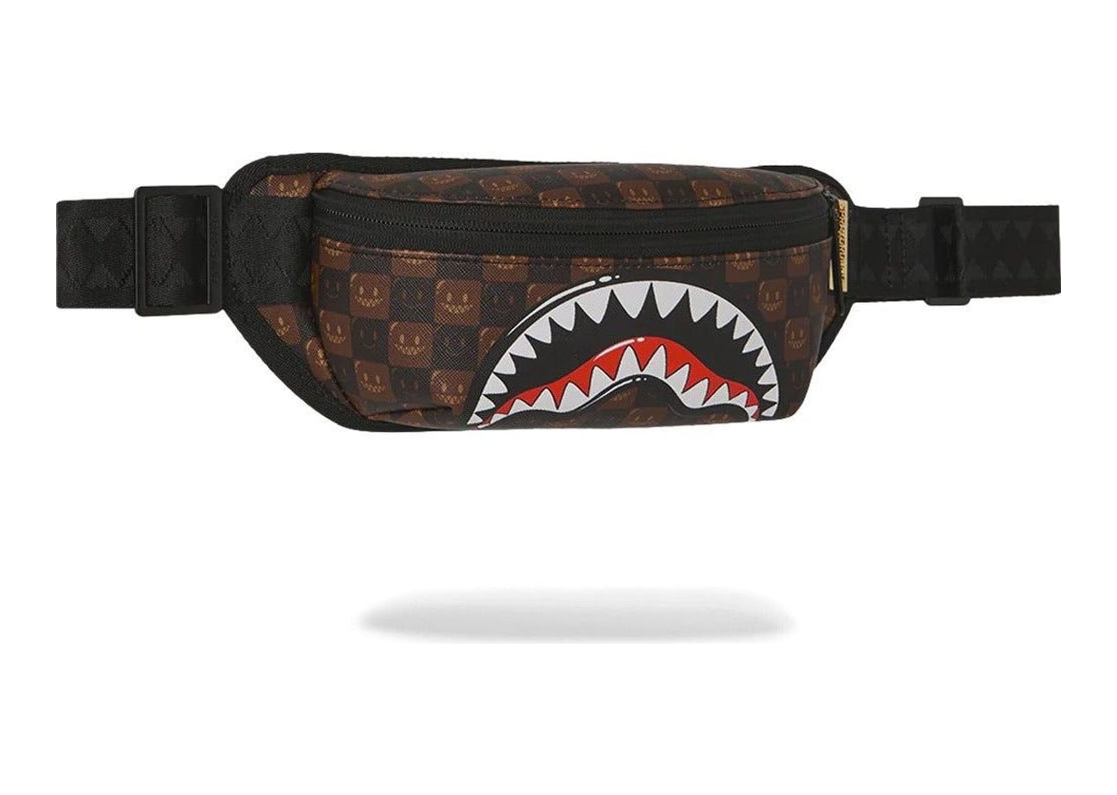 Sprayground Sharks In Paris WTF Bubble Brown Check Crossbody Brown - görsel 3