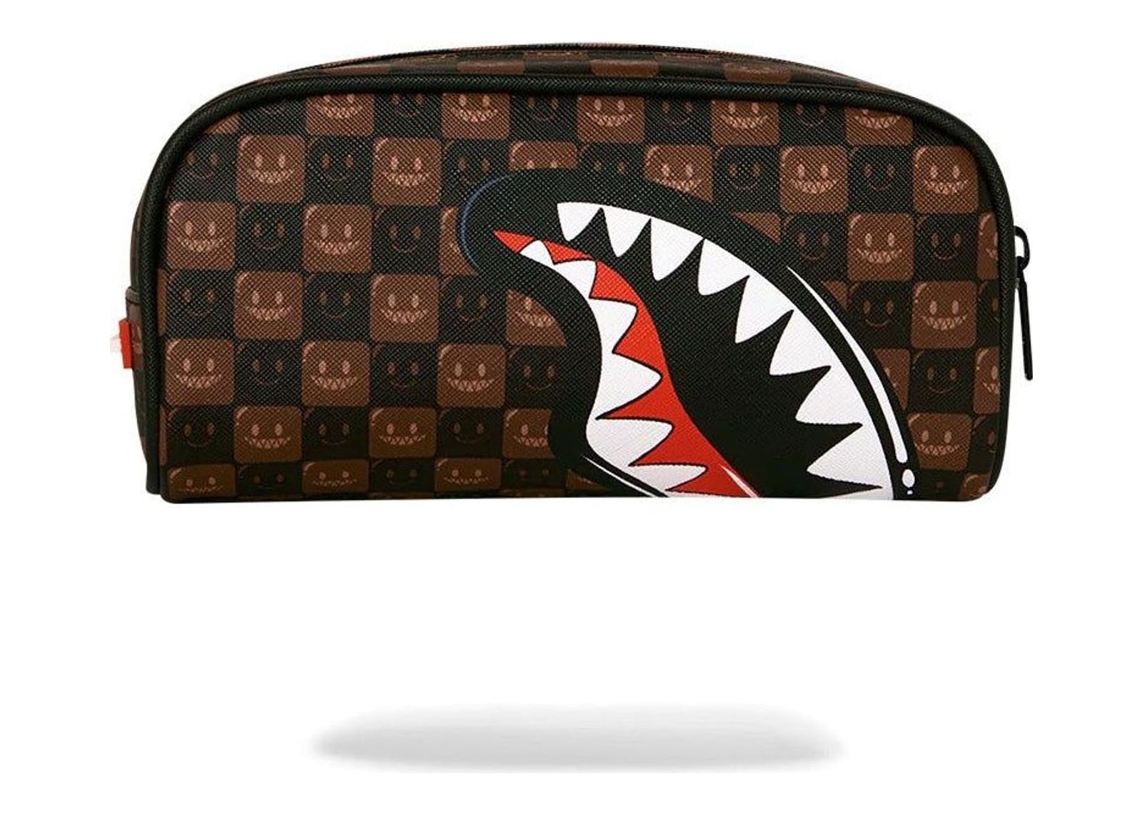 Sprayground Sharks In Paris WTF Bubble Brown Check Pouch Brown