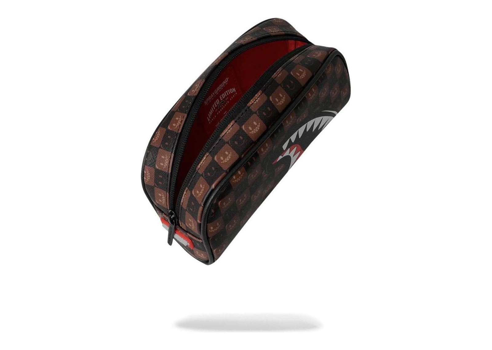 Sprayground Sharks In Paris WTF Bubble Brown Check Pouch Brown - görsel 6