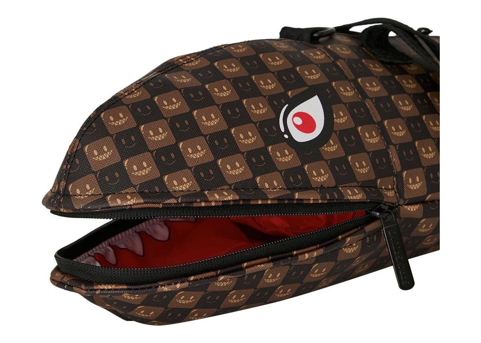 Sprayground Sharks In Paris WTF Bubble Brown Check Shark Duffle Brown - görsel 6
