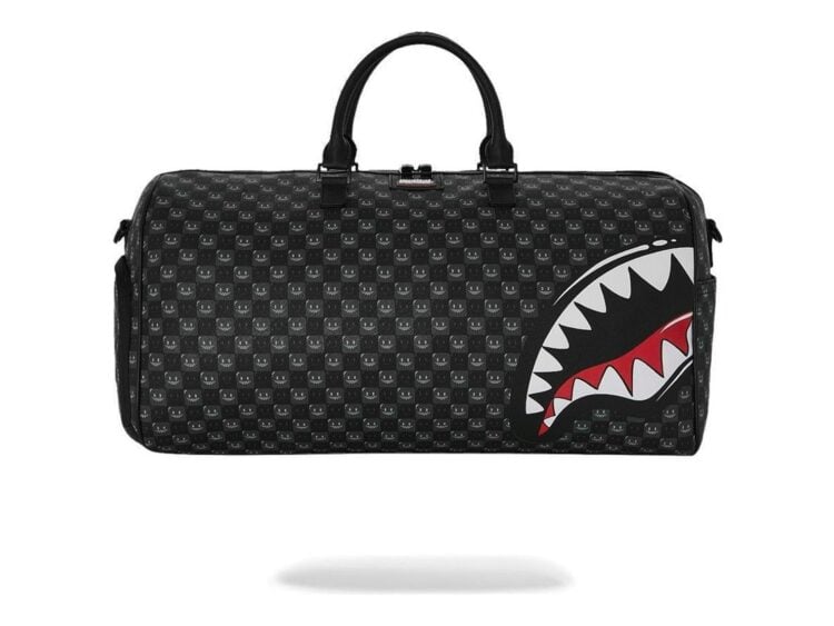Sprayground Sharks In Paris WTF Bubbly Black Check Duffle Black