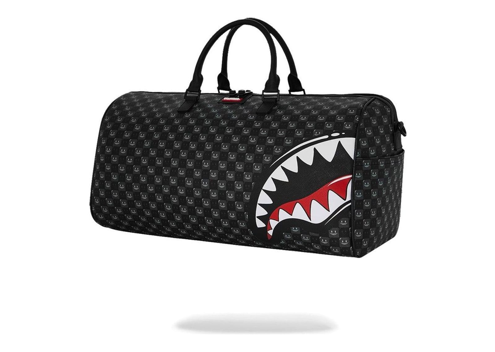 Sprayground Sharks In Paris WTF Bubbly Black Check Duffle Black - görsel 3
