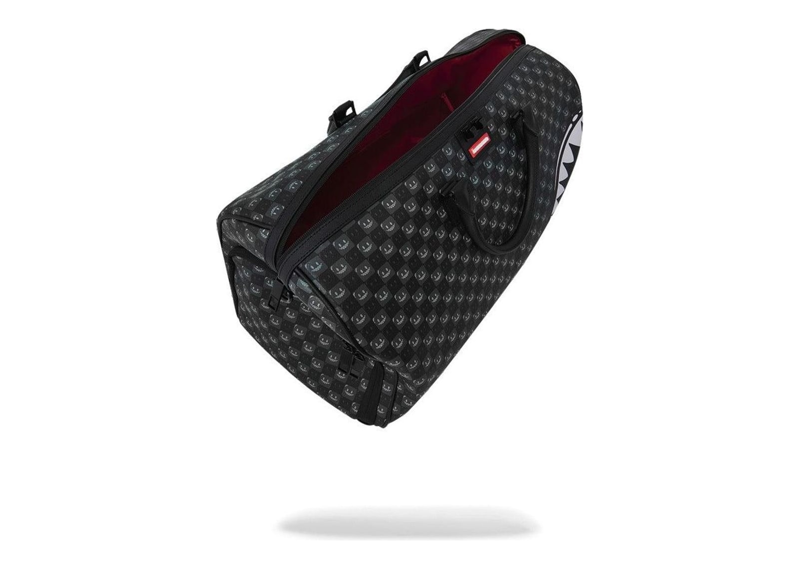 Sprayground Sharks In Paris WTF Bubbly Black Check Duffle Black - görsel 8