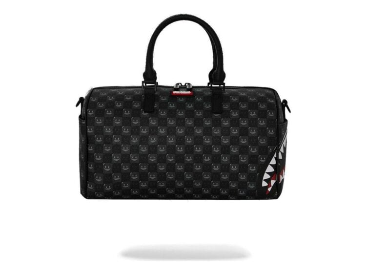 Sprayground Sharks In Paris WTF Bubbly Black Check Mini Duffle Black