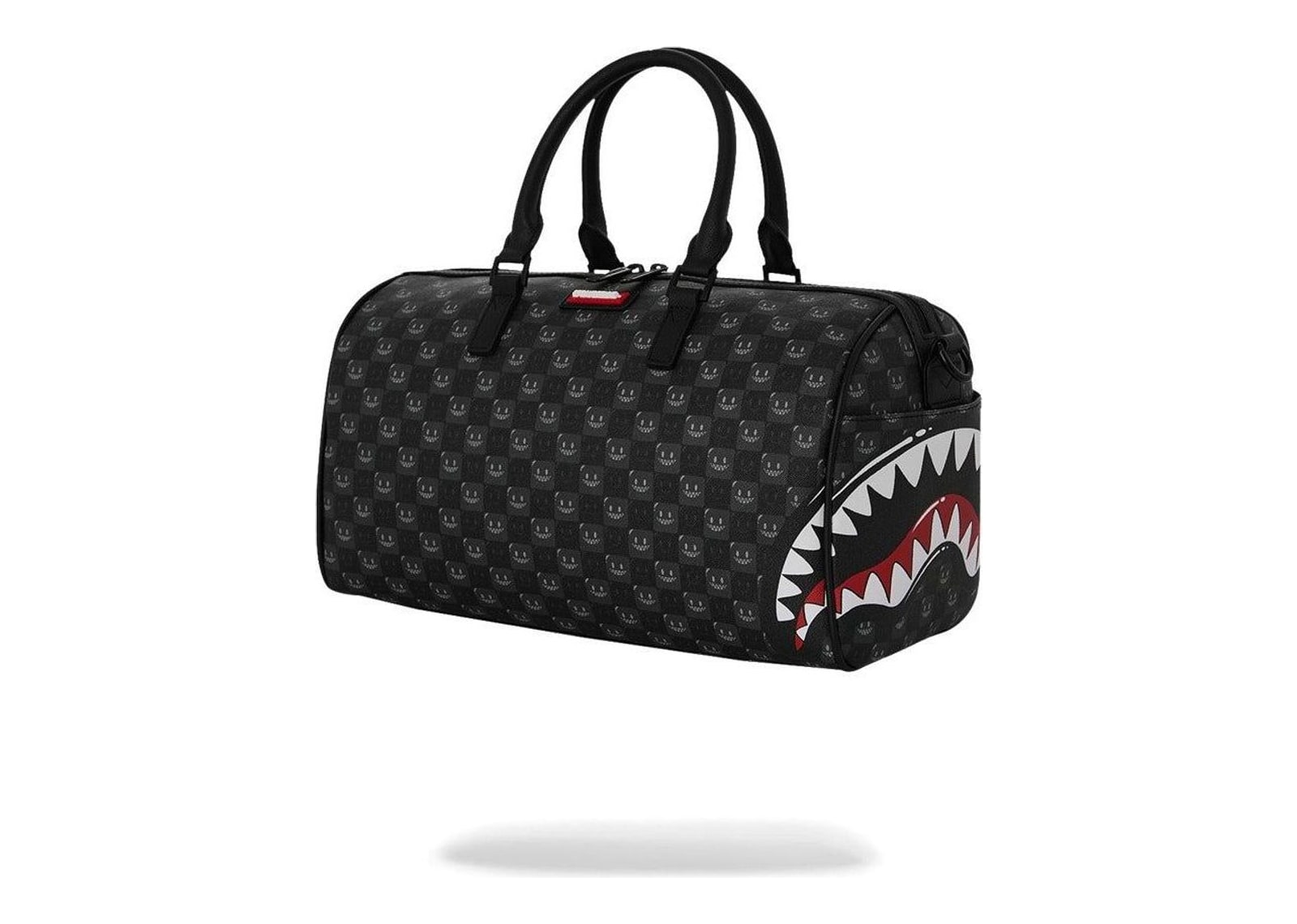 Sprayground Sharks In Paris WTF Bubbly Black Check Mini Duffle Black - görsel 3