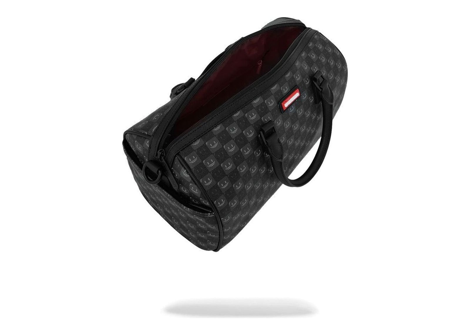 Sprayground Sharks In Paris WTF Bubbly Black Check Mini Duffle Black - görsel 7