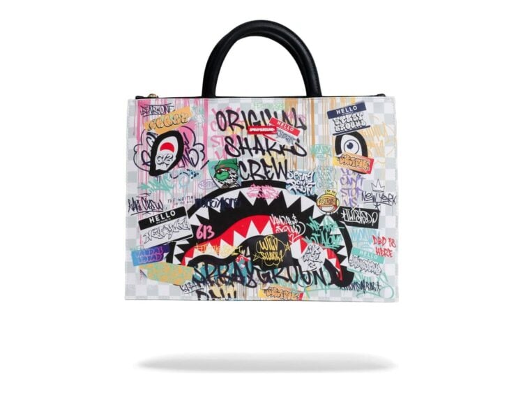 Sprayground Sip The Rizz Cream Laptop Tablet Bag Multicolor