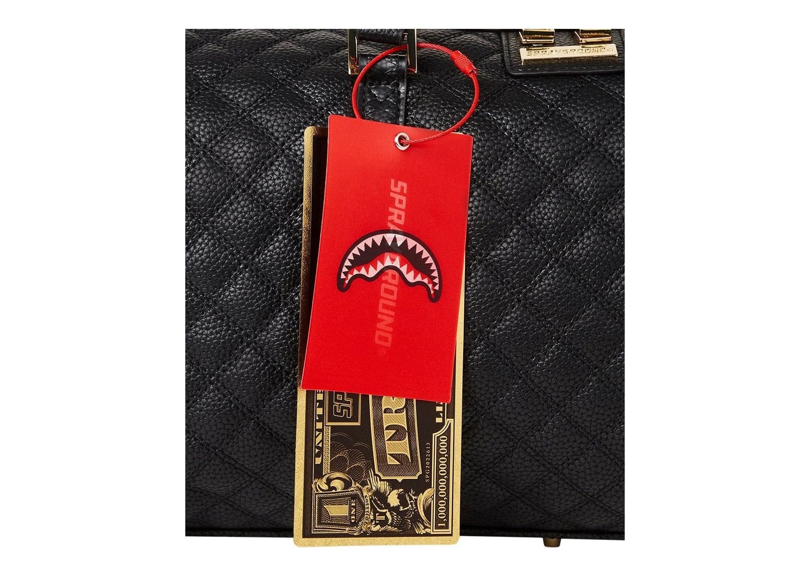 Sprayground Split Quilt Shark Mini Duffle Black - görsel 12