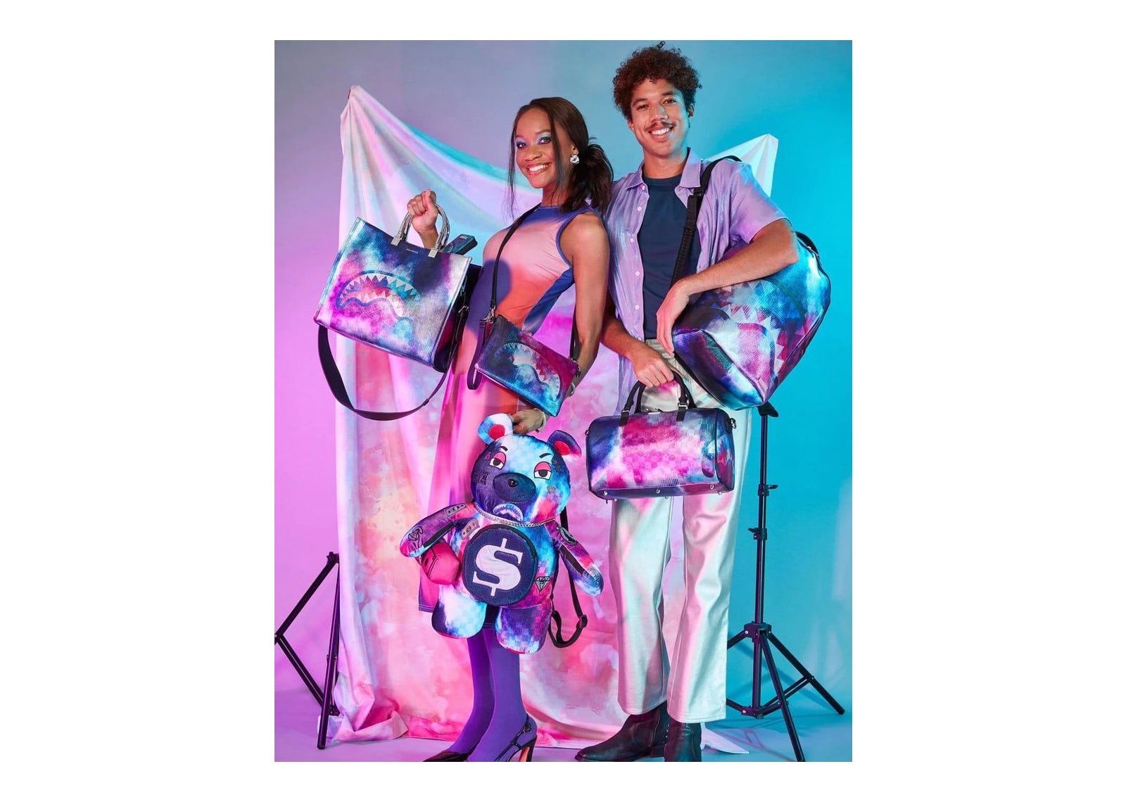 Sprayground Tye Check Pochette Purple - görsel 7