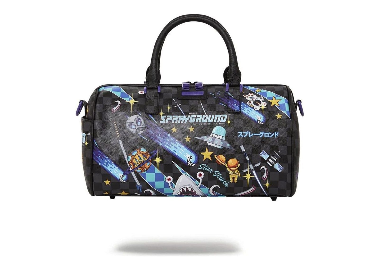 Sprayground WTF Alien Invasion Mini Duffle Black