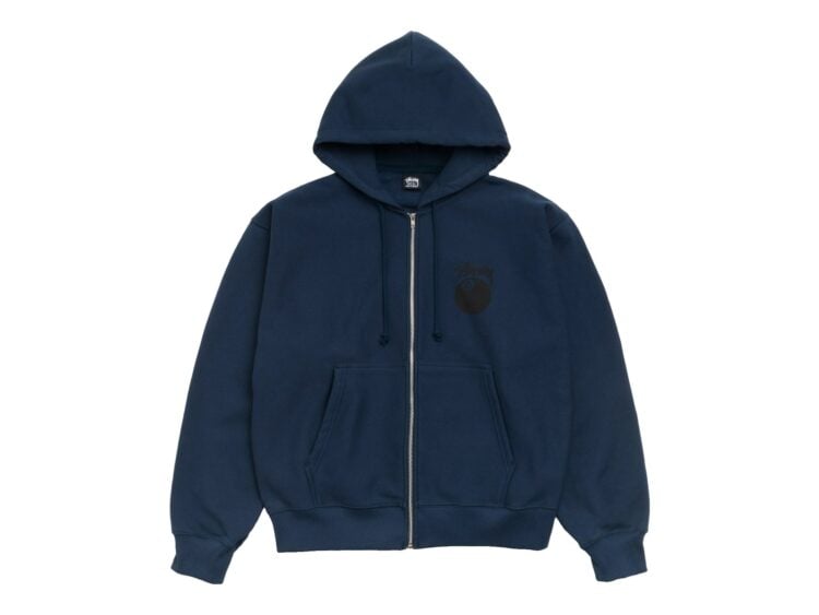 Stussy 8 Ball Zip Hoodie Navy