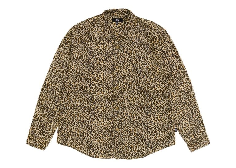 Stussy Animal Print Flannel Shirt Leopard