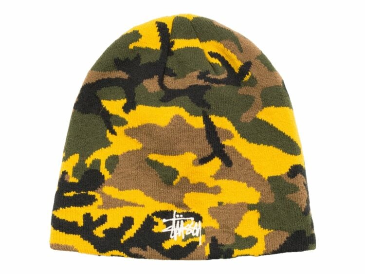Stussy Basic Camo Knit Skullcap Yellow Camo