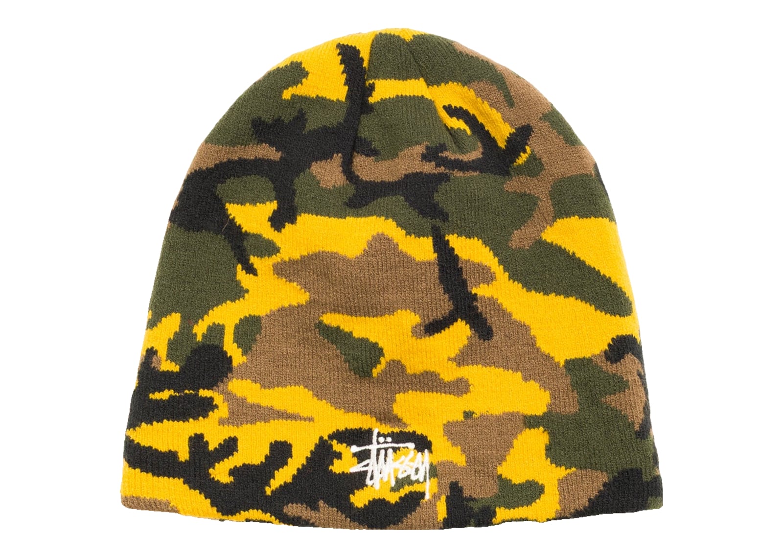 Stussy Basic Camo Knit Skullcap Yellow Camo