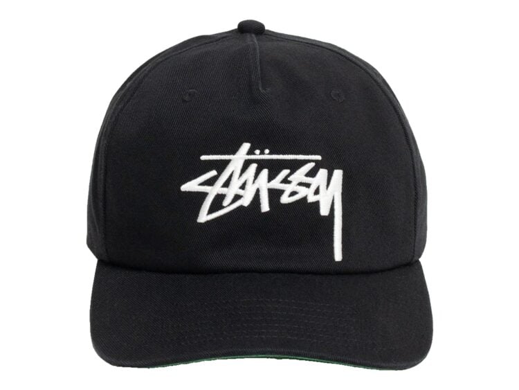 Stussy Big Stock Snapback Cap Shadow Black