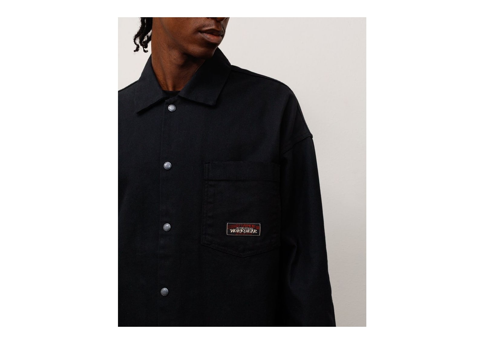 Stussy Canvas Work Overshirt Black - görsel 3