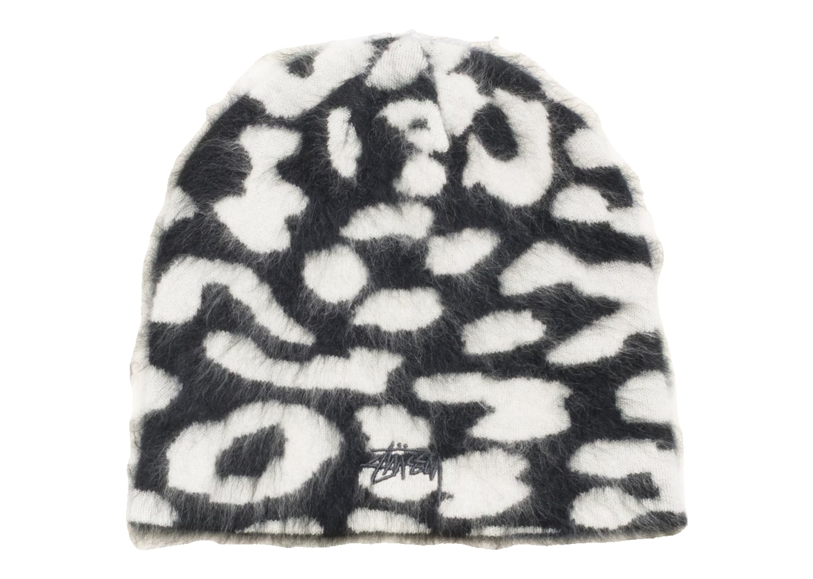 Stussy Cashmere Leopard Skullcap Black