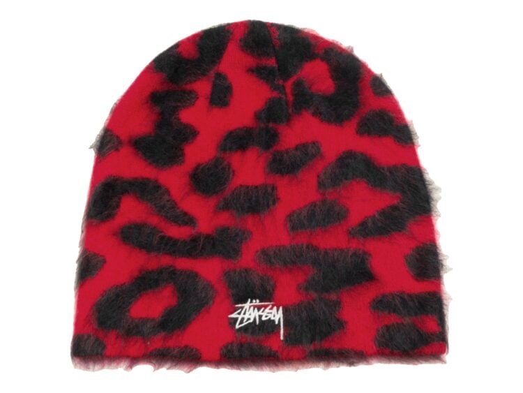 Stussy Cashmere Leopard Skullcap Red