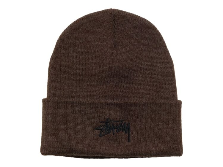 Stussy Cuff Beanie Stock Heather Brown