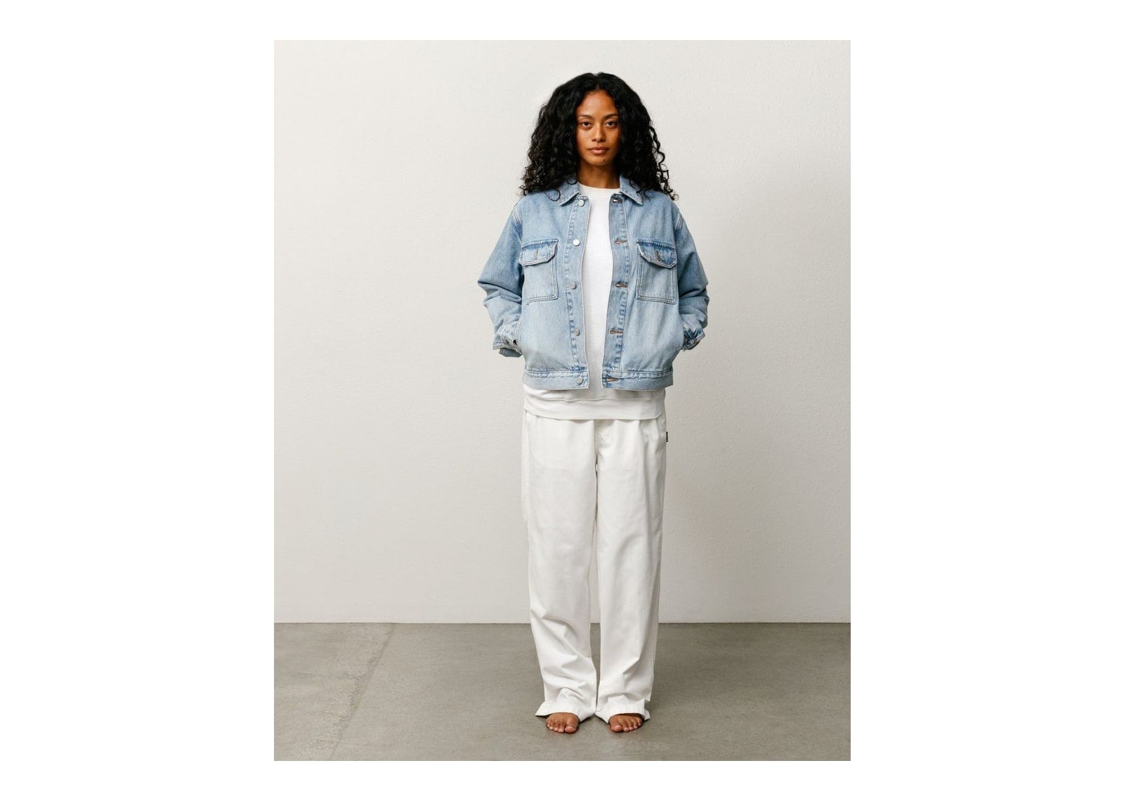 Stussy Denim Trucker Jacket Light Wash Indigo - görsel 5