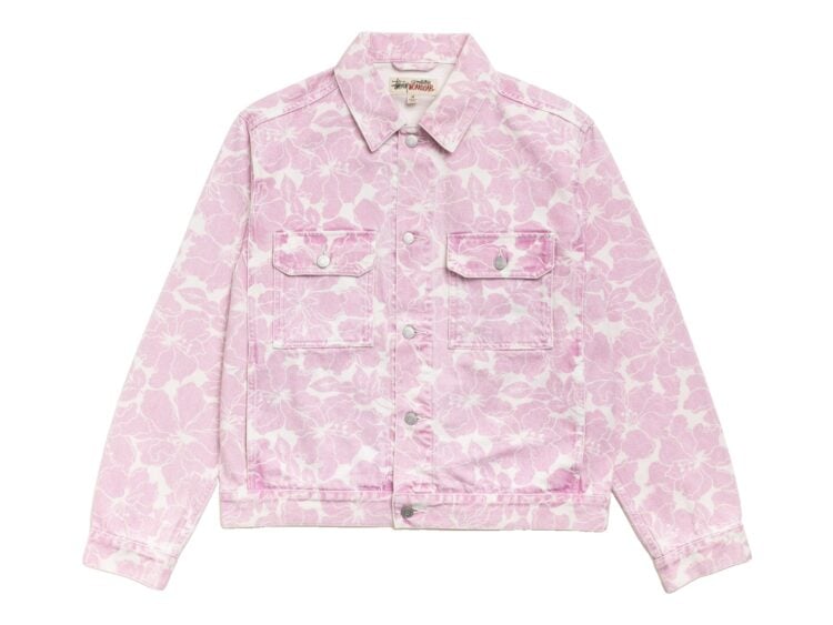 Stussy Denim Trucker Jacket Pink Hawaiian