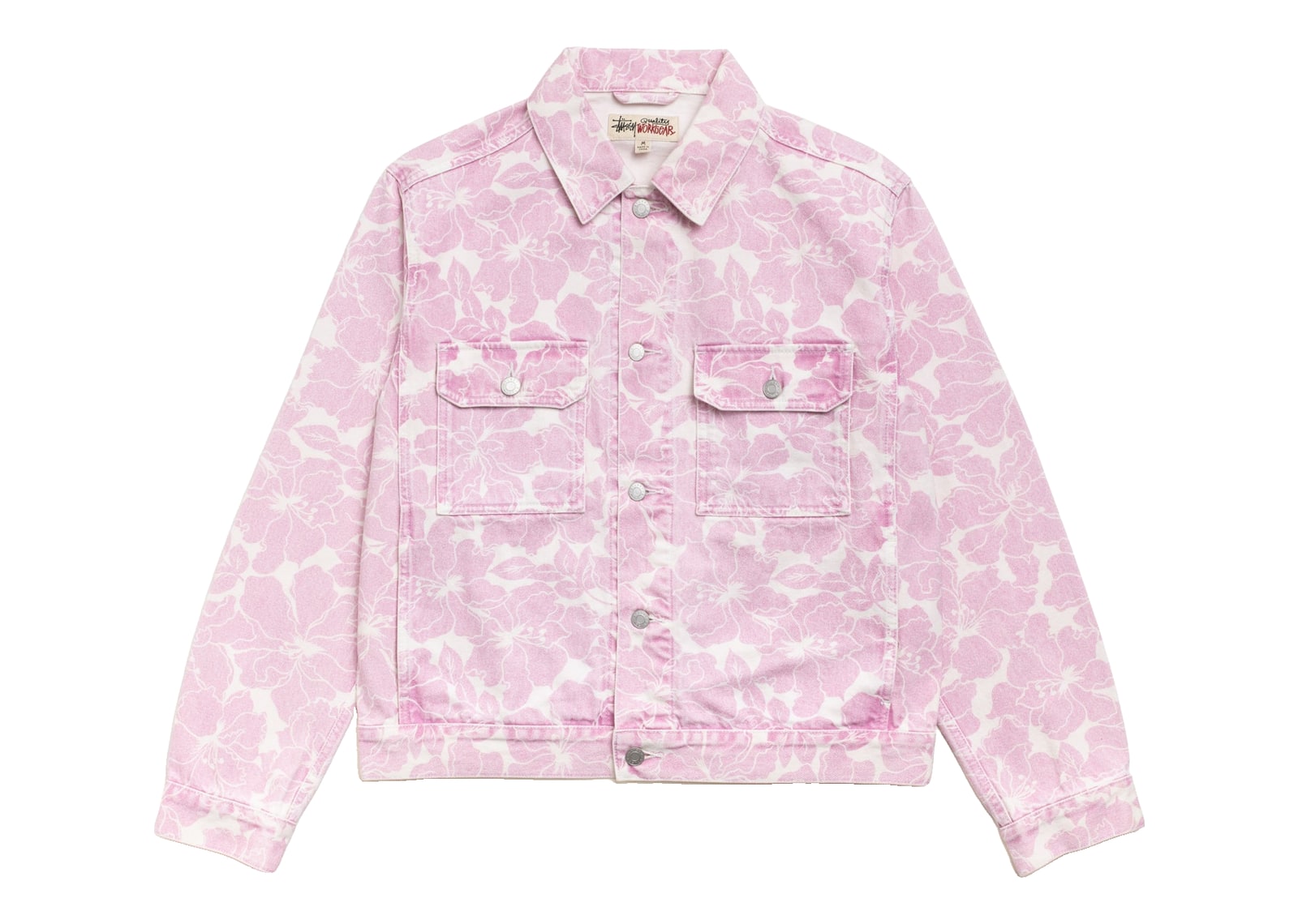 Stussy Denim Trucker Jacket Pink Hawaiian