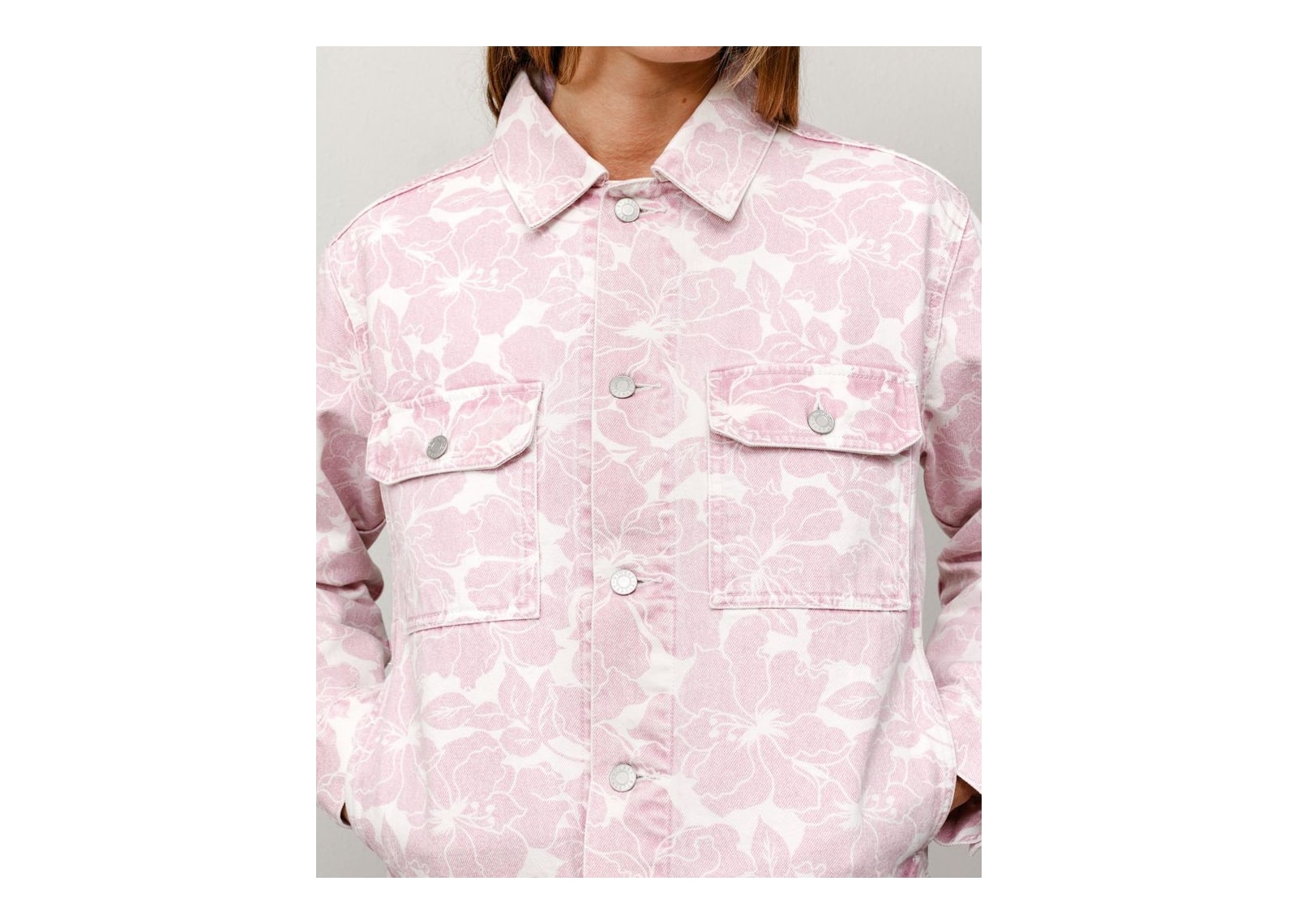Stussy Denim Trucker Jacket Pink Hawaiian - görsel 3