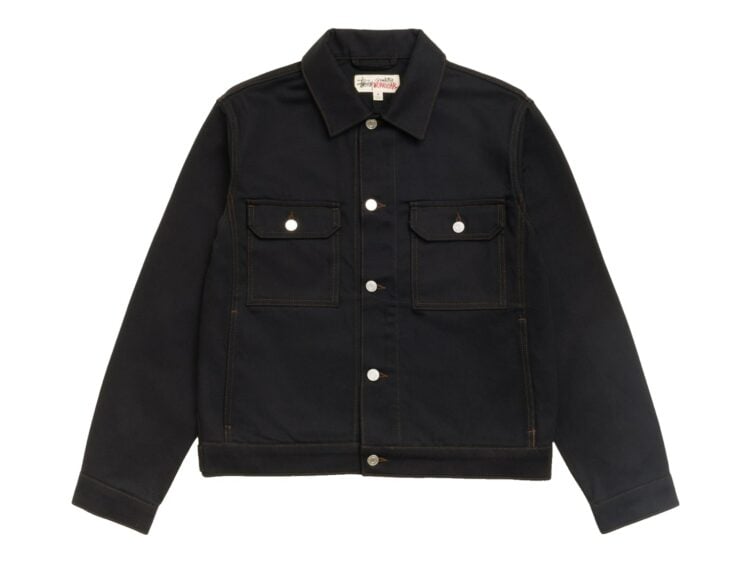 Stussy Denim Trucker Jacket Raw Black Contrast Stitch