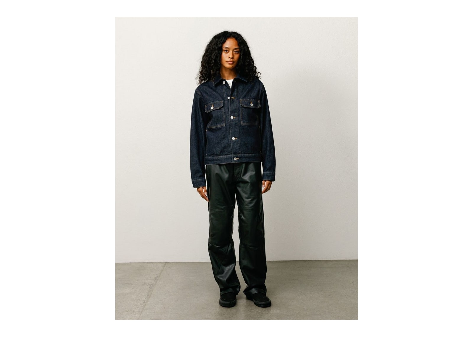 Stussy Denim Trucker Jacket Rinsed Indigo - görsel 5