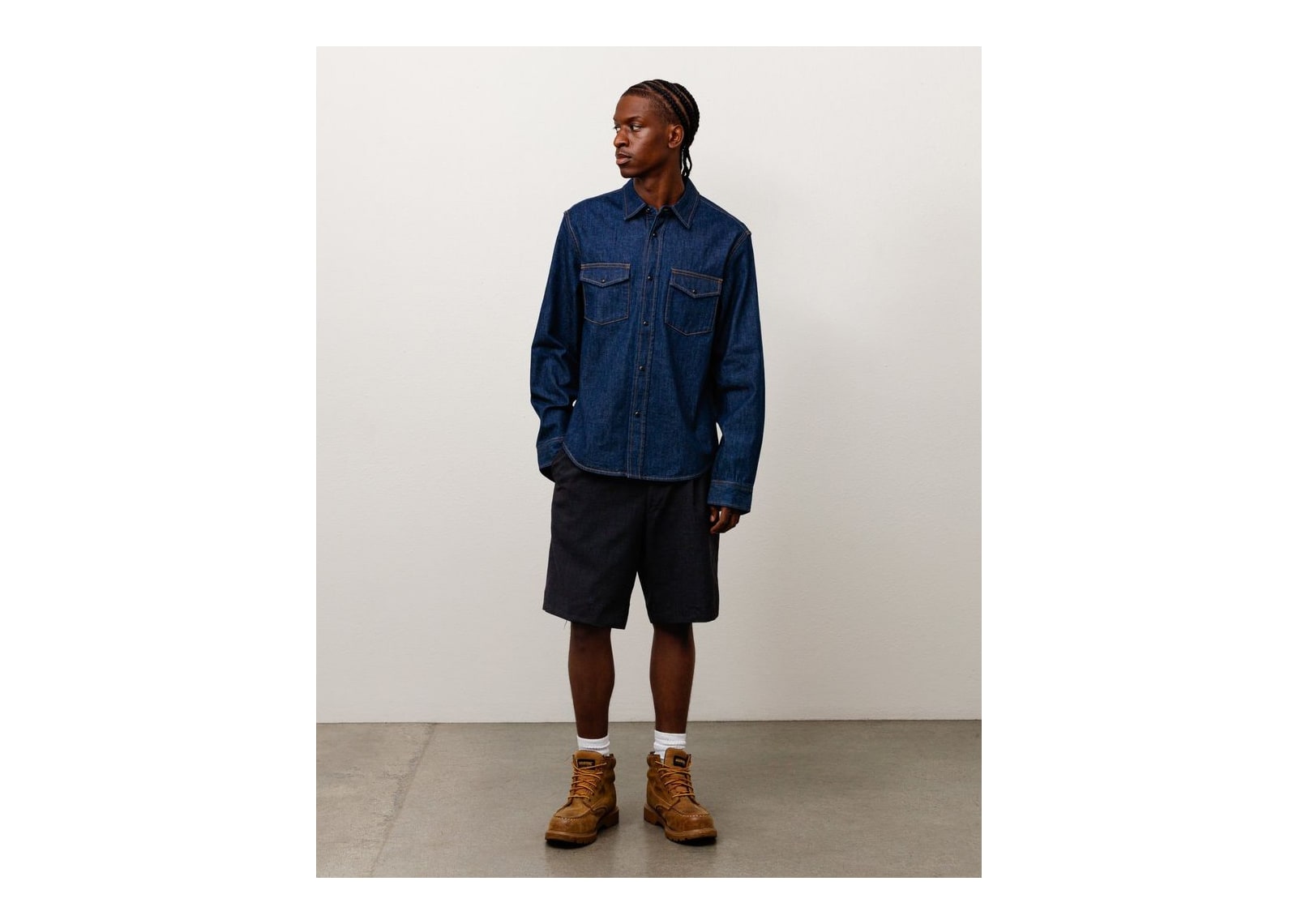 Stussy Denim Western Shirt Dark Denim - görsel 2