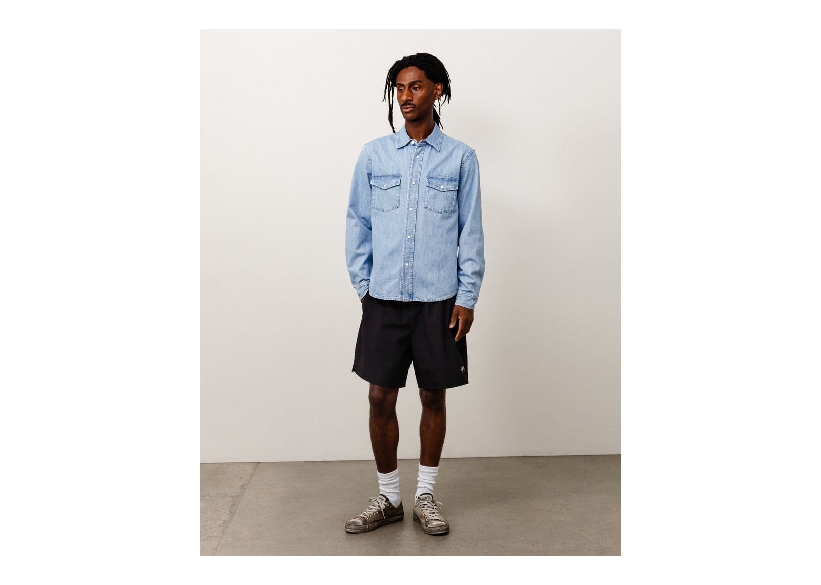 Stussy Denim Western Shirt Light Denim - görsel 2