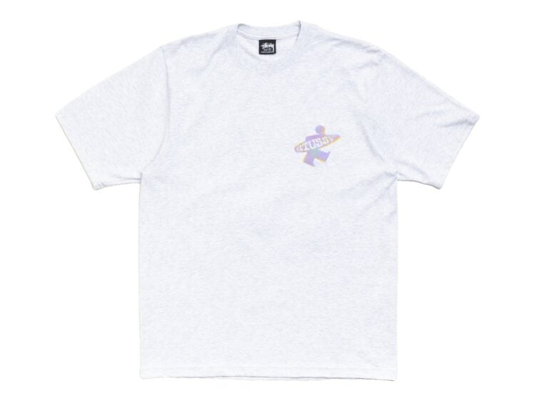 Stussy Dot Surf Puff Print Tee Ash Heather