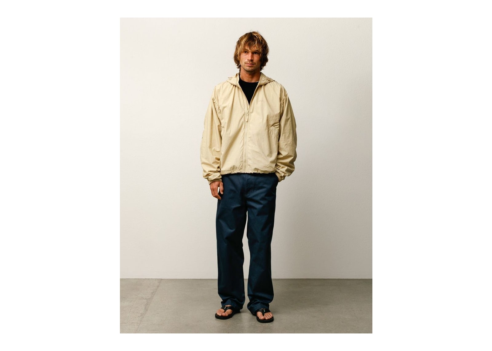Stussy Double Cotton Hooded Jacket Sand - görsel 2
