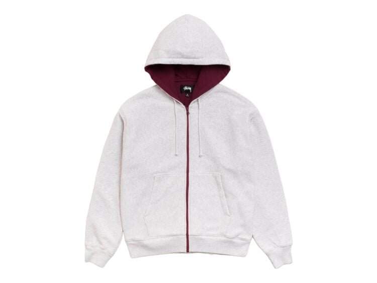 Stussy Double Faced Zip Hoodie Ash Heather