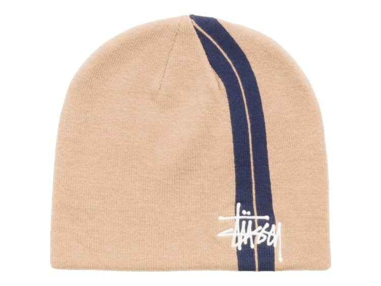 Stussy Double Stripe Skullcap Khaki