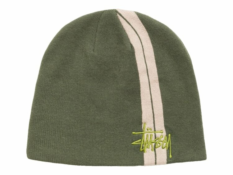 Stussy Double Stripe Skullcap Olive