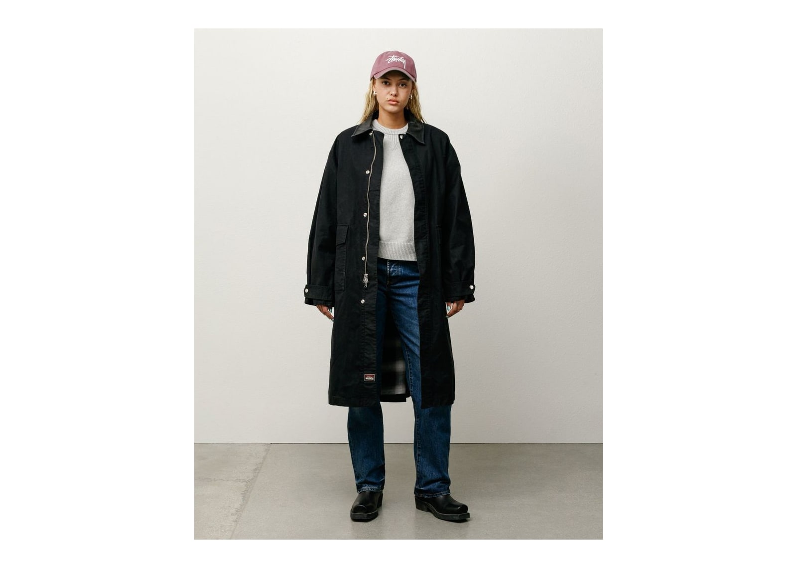 Stussy Duster Coat Black - görsel 5