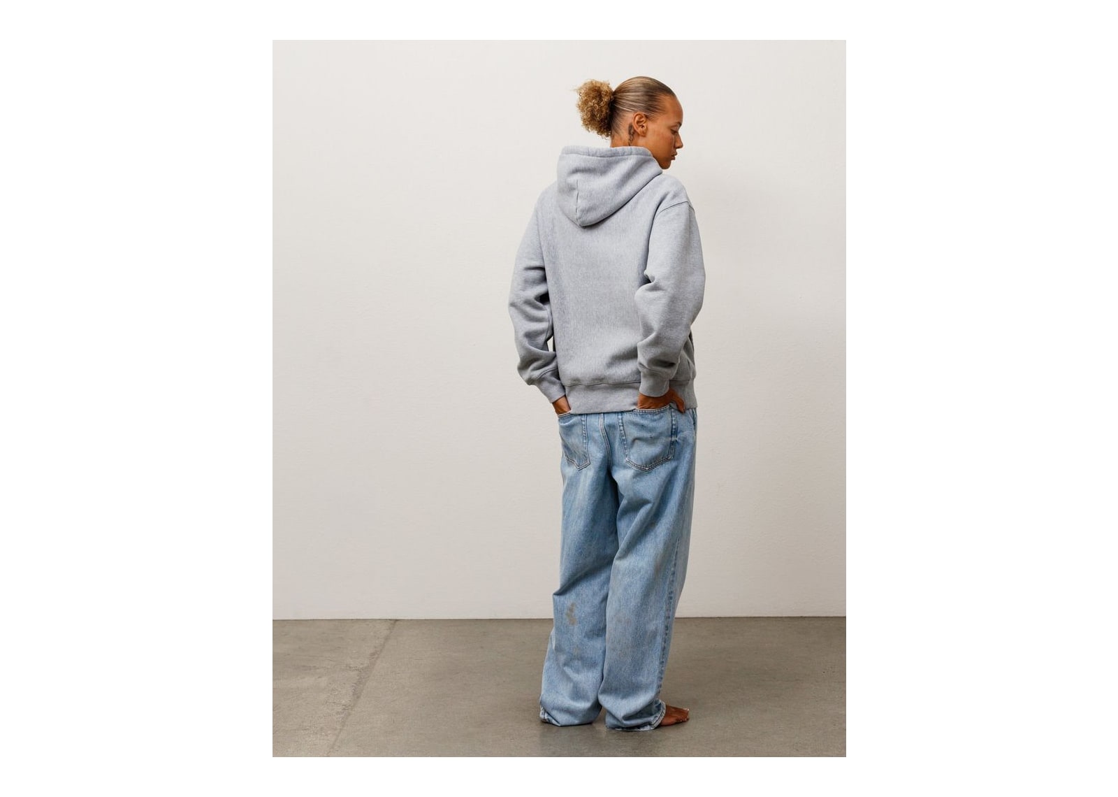 Stussy Fleece Hoodie Grey Heather - görsel 3