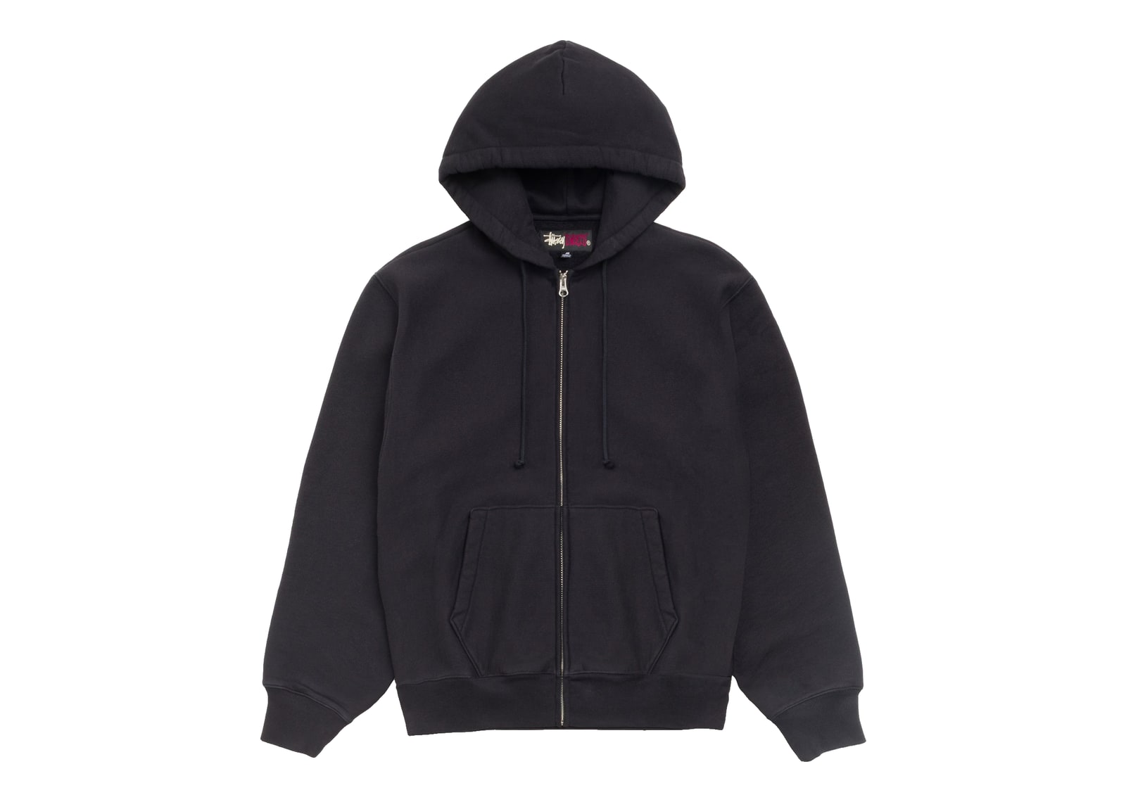 Stussy Fleece Zip Hoodie Black